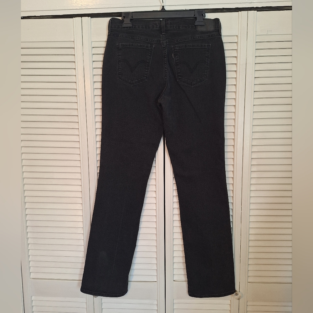 Levis 505 Straight Leg Black Jeans Sz 30 Tall *D7 - Picture 6 of 7